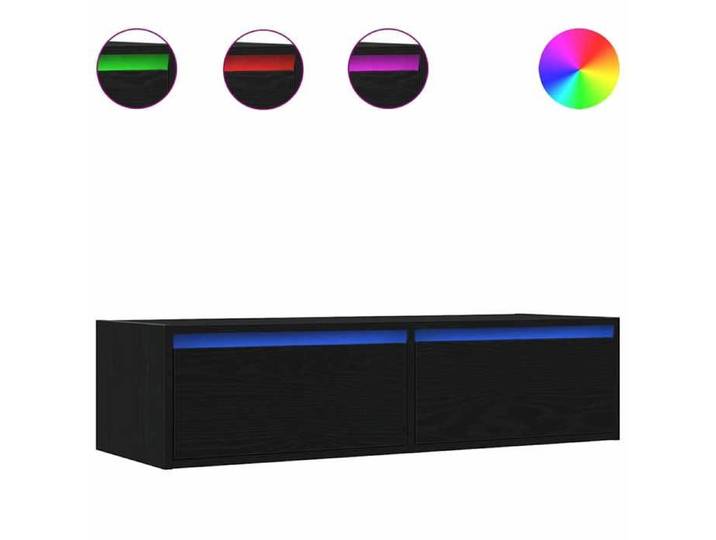 NOUVEAU Meuble télé - Meuble TV - Console TV - avec lumières LED - Console TV - Chêne noir - 100X35 5x25cm 41460