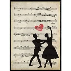POSTER Ballett Paar Punktzahl A4 Rahmenlos