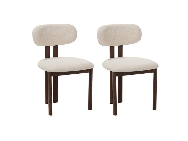 Livetastic Stuhl-Set Miyo Walnuss, Elfenbein, 50x80x52 cm, Esszimmer, Stühle, Esszimmerstühle, Esszimmerstühle-Set