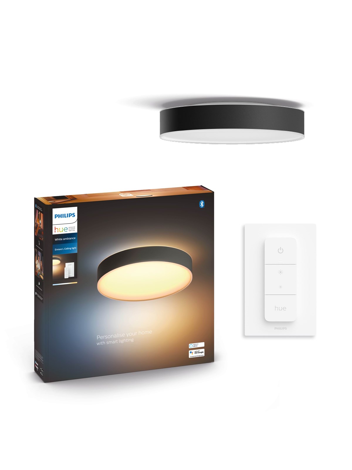 Philips Hue Enrave, große Deckenleuchte (Schwarz)