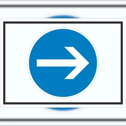 HB-Druck Schild Fahrtrichtung hier rechts Symbol A5 (148x210mm)