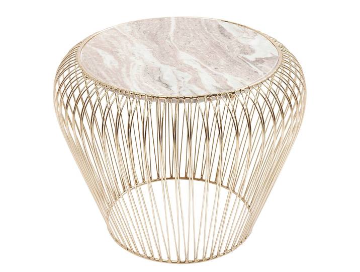 Beistelltisch Beam III Ø 43cm Gold/Gold