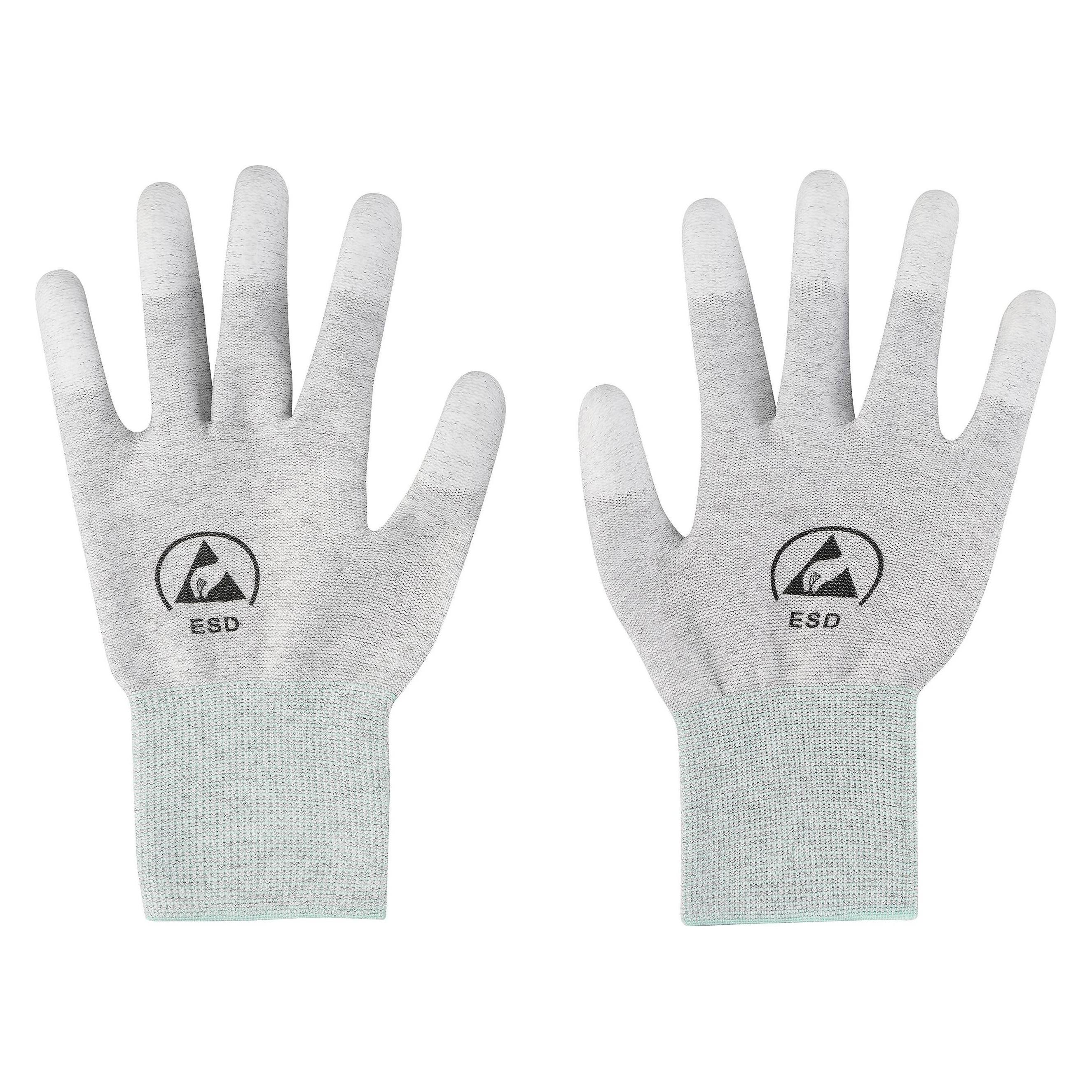 Tru Components TC-12539844 ESD Handschuhe Hellgrau Kleider-Grösse: M 2 St. (M) (TC-12539844)