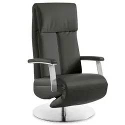 Segmüller Werkstätten Sessel Comforte Uno Anzio B4 Leder Grau Granit