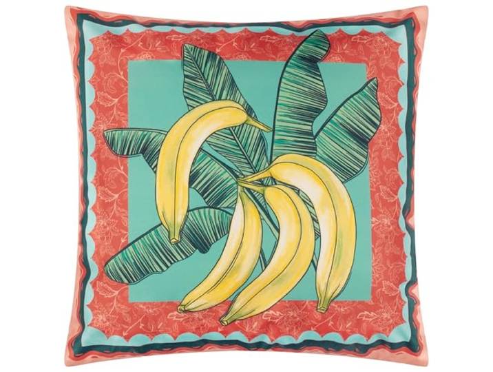 furn. Anemone Bananen Gedrukt Outdoor Polyester Gevuld Kussen - Multicolour - 45x45cm