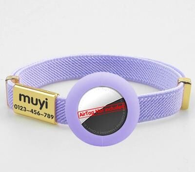 Uplifted Finds Guardian Track Elastic AirTag Safety Collar purple