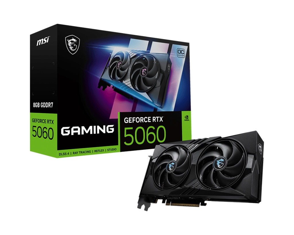 MSI GeForce RTX 5060 8G GAMING OC 8GB GDDR7 Grafikkarte, HDMI/DP V537-005R