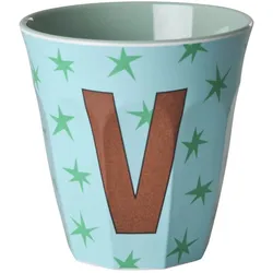RICE Melamin Buchstabenbecher Stars, V