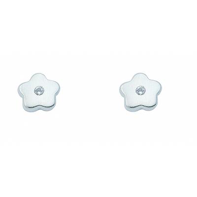 Paar Ohrhänger ADELIA´S "Blüte Ohrstecker Ohrringe 925 Silber mit Zirkonia", silber, Ohrringe, Damen, Damen, Silber 925 (Sterlingsilber), Silberohrringe Blüte