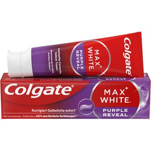 Colgate Zahnpasta Max White Purple Reveal, weiße Zähne, 75ml