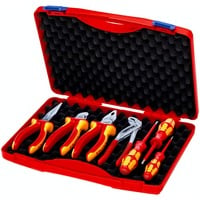 Werkzeug-Box "RED" Elektro Set 2, 7-teilig, Werkzeug-Set rot/gelb, mit Werkzeug-Sortiment für Elektriker
