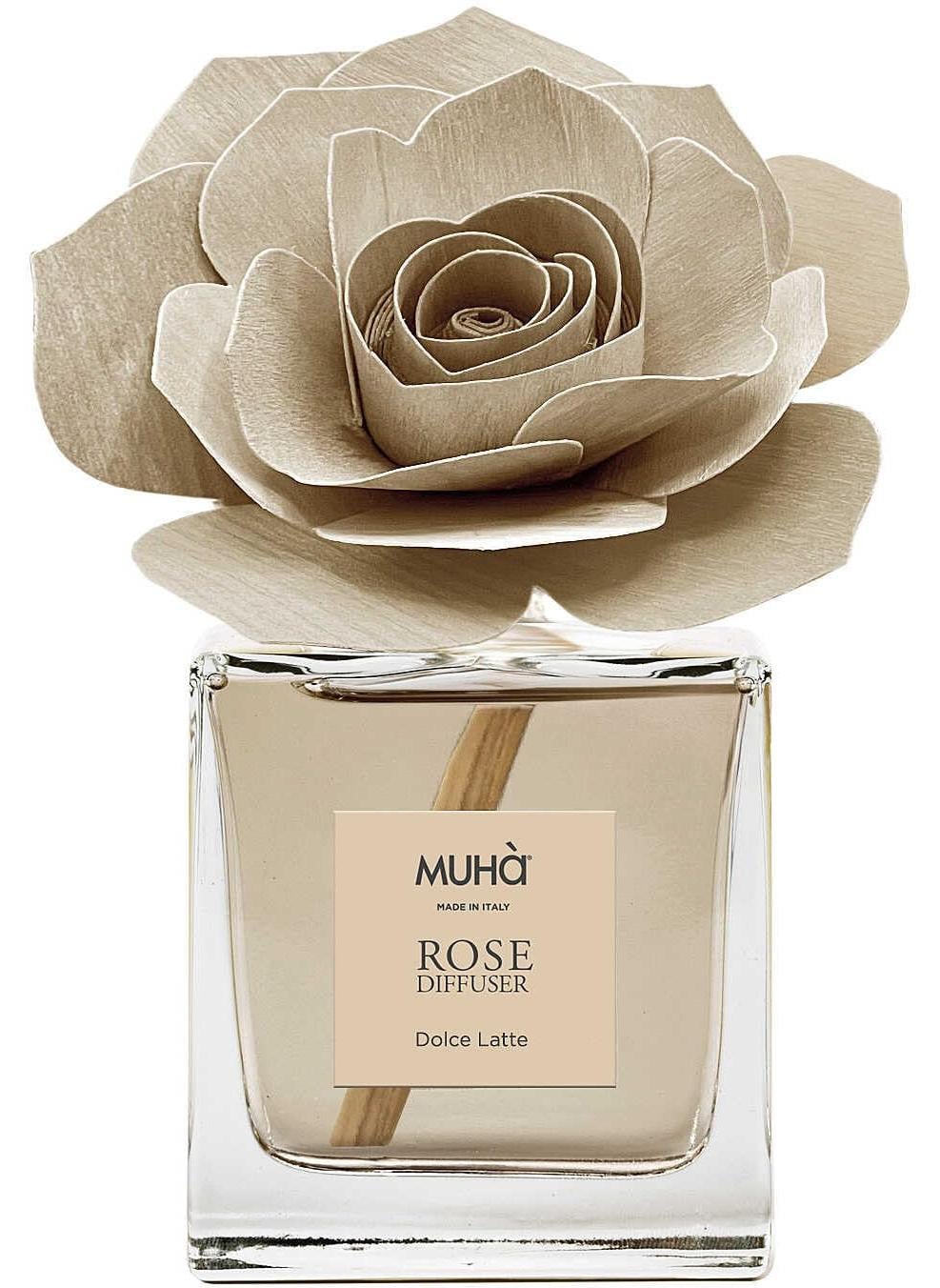 Dripio Ruimtediffuser met geur van zoete melk, 100 ml, met berkenhouten roos