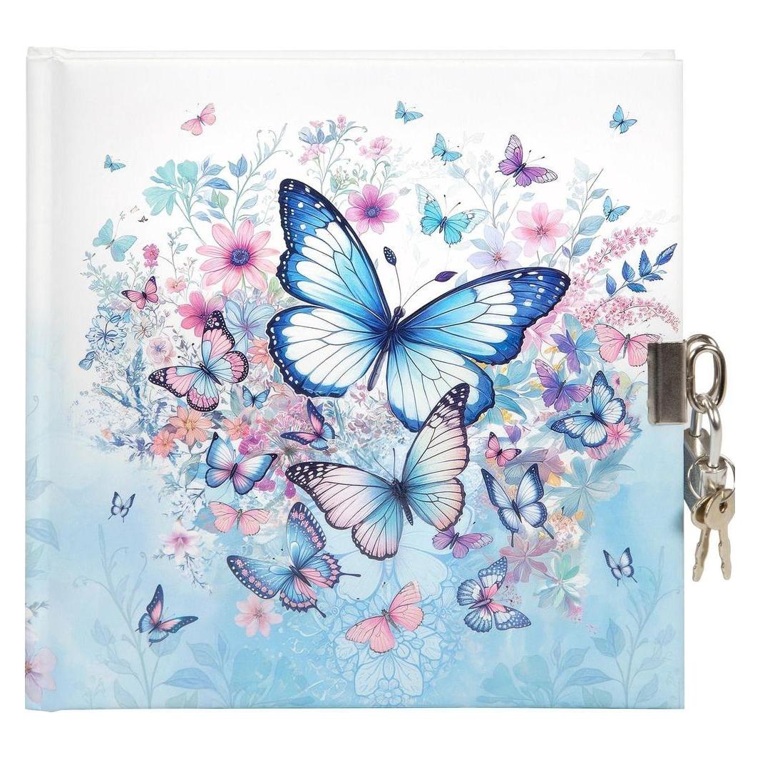 Bruckner Brückner Tagebuch Schmetterling mit Schloss (16.5 x 16.5 cm, Liniert, Harter Einband) (44155)