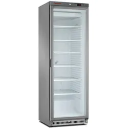 Gefrierschrank, statisch, Glastür, 400 Liter. aus Edelstahl (NFT402-R2X/G)
