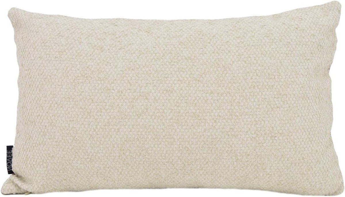 Waterafstotende kussenhoes outdoor in bouclé voor buitenmeubilair, Creme/Beige, 30 x 50 cm