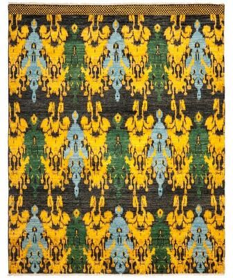 SAFAVIEH Couture Hand-knotted Calcutta Ikat Bernardine Modern Wool Rug with Fringe