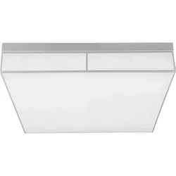 Deckenlampe Deckenleuchte Wohnzimmerlampe Esszimmerleuchte Flurleuchte, dimmbar, Metall weiß, LED 36W 2200Lm warmweiß, LxBxH 60x60x12cm