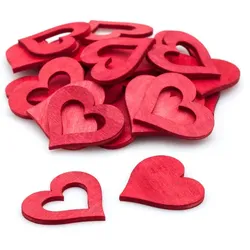 Streuteile "Herzen", rot, 4 cm, 24 Stück