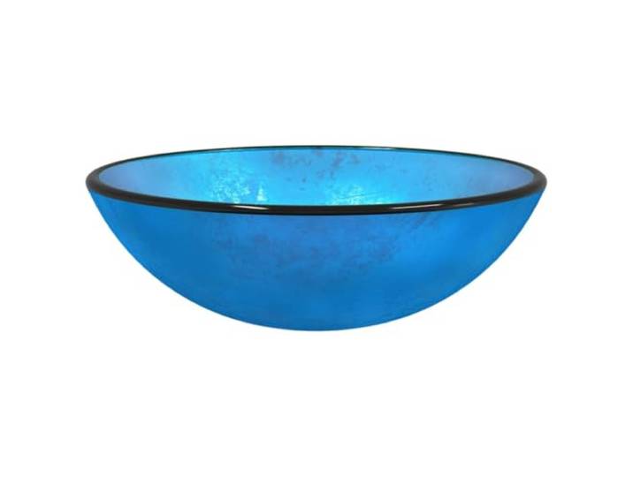 vidaXL Lavabo Verre trempé 42x14 cm Bleu