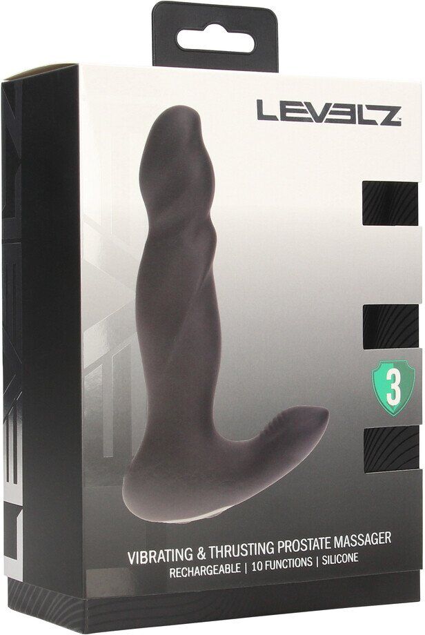 Levelz Masseur prostatique en silicone vibrant et à propulsion - Noir