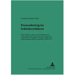 Prozessbetrug im Schiedsverfahren, Fachbücher von Christine Eckstein-Puhl