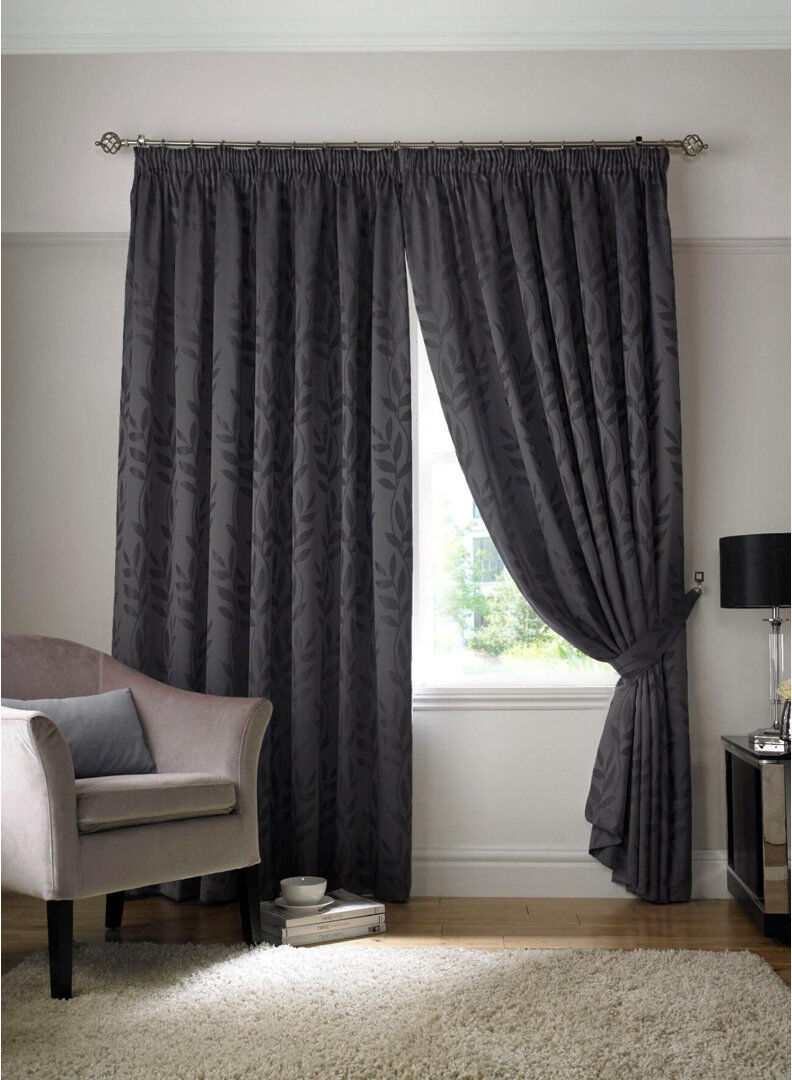 Ophelia & Co. Sadler Room Darkening Curtain Pair Charcoal 168 W x 229 D cm