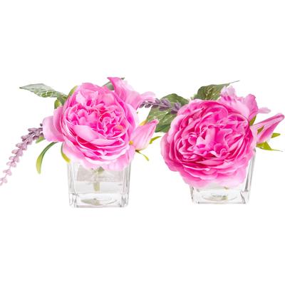 Kunstblume BOTANIC-HAUS "Sommerblumen", pink, B:10cm H:10,5cm T:10cm Ø:10cm, Kunststoff, Kunstpflanzen