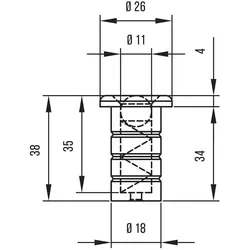 Deni, Holzverbinder, Bodenbuchsen mit Verschluss (1 Stk.)