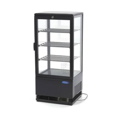 Maxima - Kühlvitrine 78L 43cm - 3 Einlegeböden, 4seitige Verglasung, LED, Schloss, digitale Temperaturregelung - 42,8x38,6x96 cm