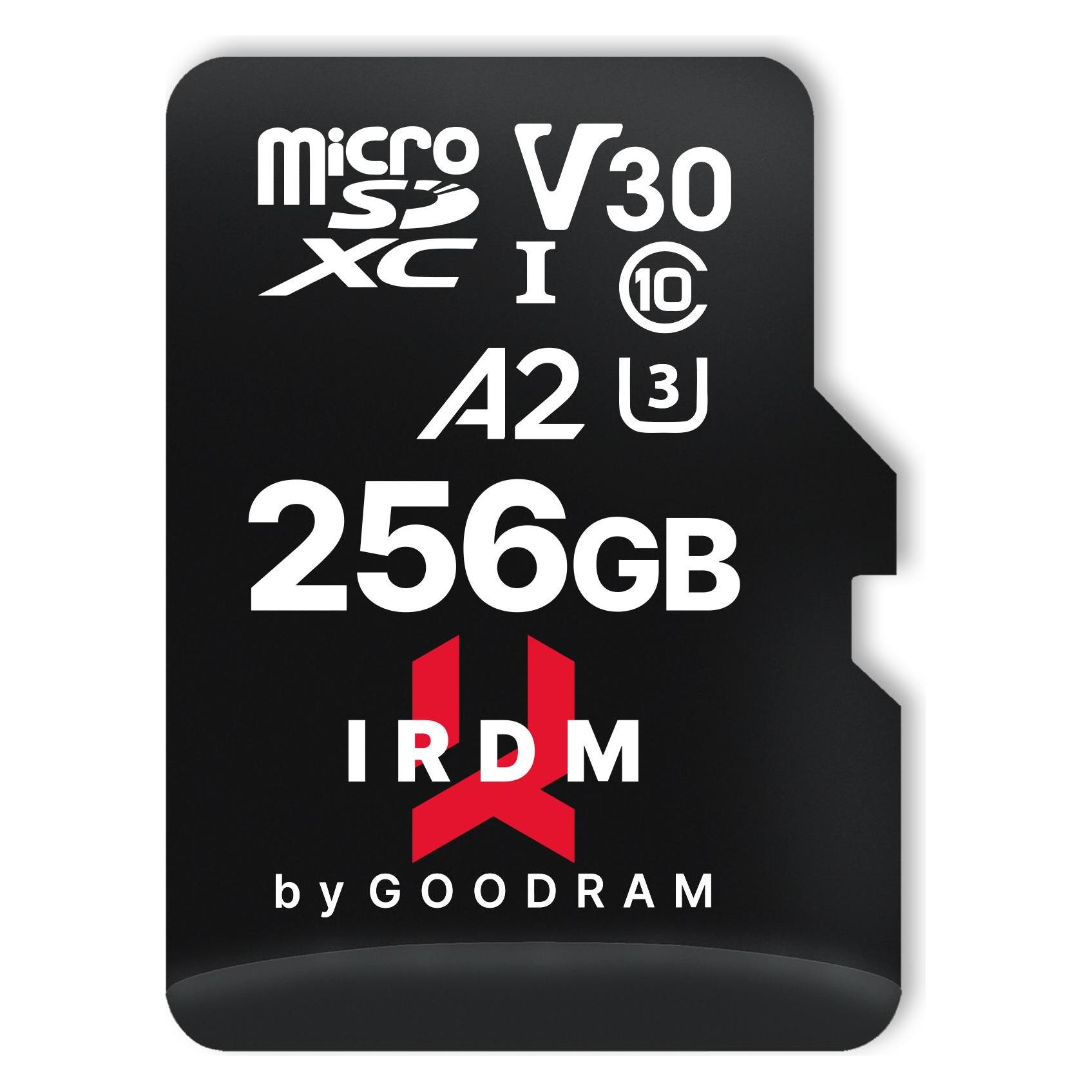 Goodram IRDM microSDXC 256GB V30 UHS-I U3 + adapter (256 GB, microSDXC, U3, UHS-I) (IR-M2AA-2560R12)