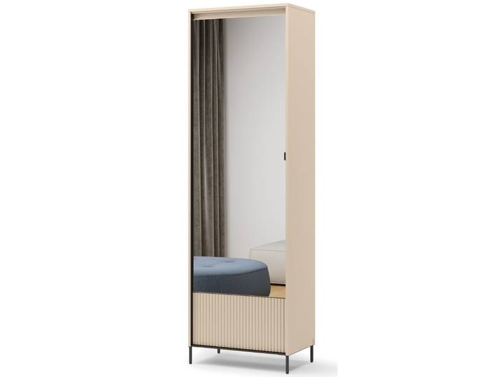 Einzeltüriger Trend-Schrank mit Spiegel und Beleuchtung, 65 cm,