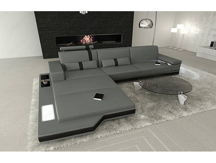 Couch Messana L-Form in Leder