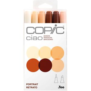 COPIC Layoutmarker Ciao Skin Set, Portrait, farbig sortiert, 6 Stück