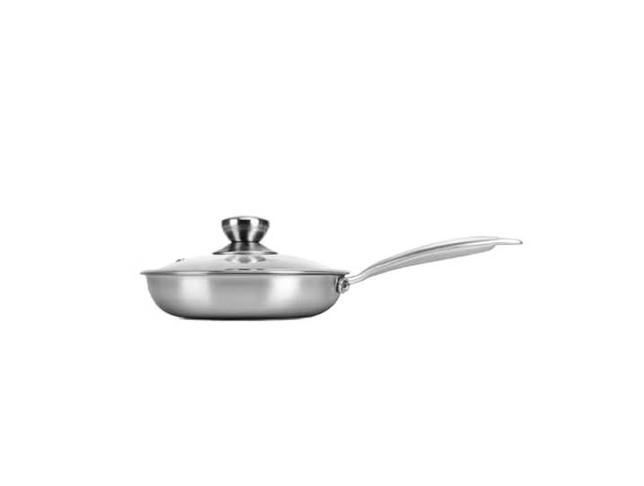 Bratpfanne, Edelstahl, Kompatibel Mit Wabenpfanne, Pfanne Mit Deckel Kochpfanne For Den Täglichen Küchengebrauch(28cm with lid)