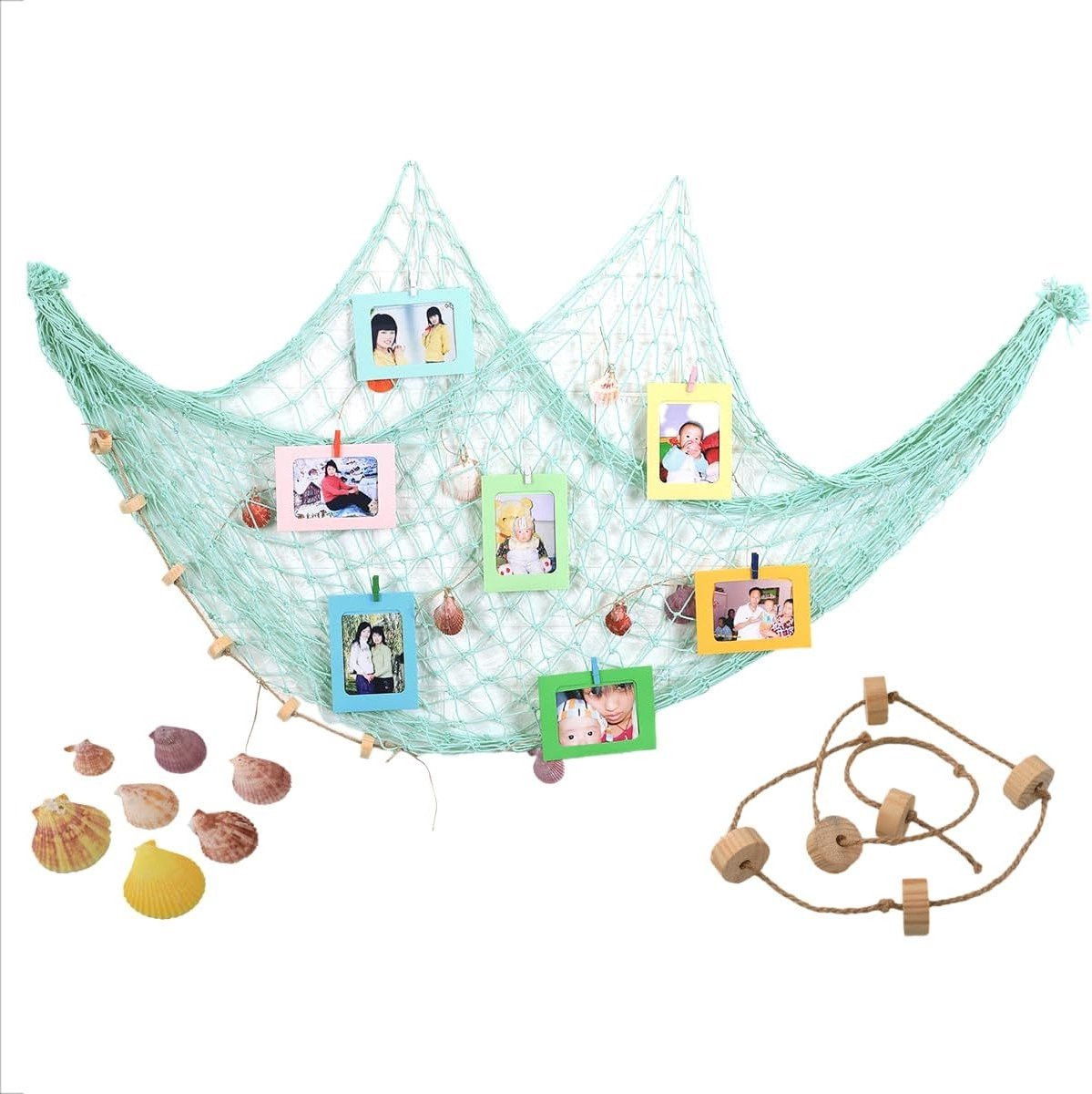 Maritiem Decoratief Vissersnet Lichtblauw 100 x 200 cm voor Wanddecoratie en Feestjes