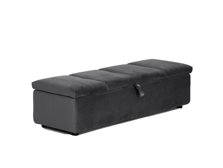 Z2 Hocker mit Stauraum DOWNTOWN, grau, Velours