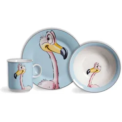 Ritzenhoff & Breker HAPPY ZOO Flamingokind Flo Kindergeschirr Set 3-teilig