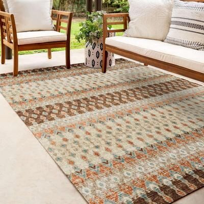 Addison Rugs Machine Washable Indoor/ Outdoor Addison Bravado Geometric Ikat Rug