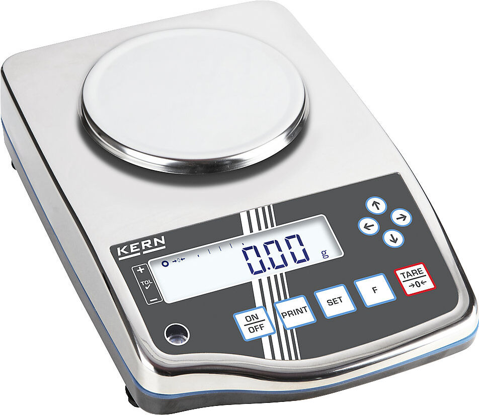 Präzisionswaage, hochauflösend, Wägeplatte Ø 140 mm, Wägebereich bis 0,82 kg, Ablesbarkeit 0,01 g KERN