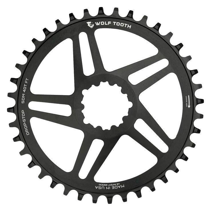 Wolf Tooth SRAM Direct mount Kettenblatt, 49mm Kettenlinie/6mm Offset, 42 Z., black (42) (SDM42-FT)