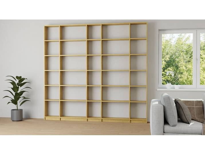 Große Bücherwand nach Maß Eiche Natur geölt