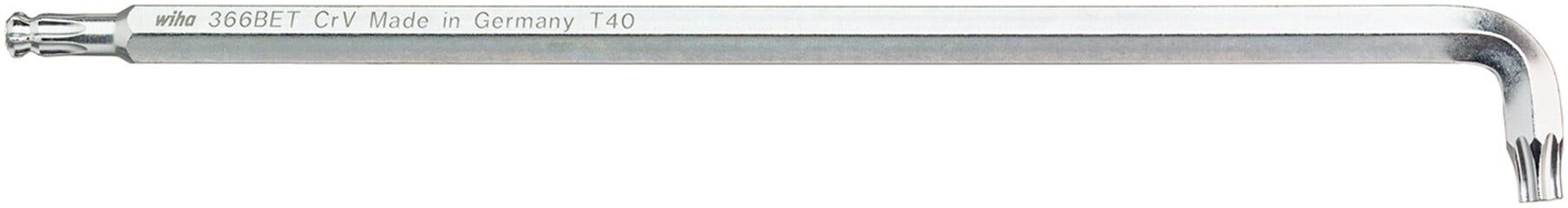 Wiha Stiftschlüssel TX Kugelkopf mit kurzem Schenkel, titansilber T45 x 232 mm, 29,5 mm (40978)