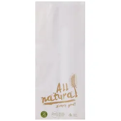 Wisefood Papier Bäckertüte - weiß mit Print "All Natural" 12x5x25cm - 1000 Stück