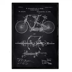 POSTER Tandem-Fahrrad Patent A3 Rahmenlos
