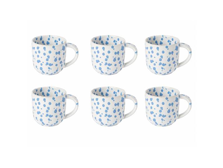 Kaffeetasse Rafaela 6er-Set 10cm Blau/Blau/Weiß