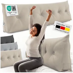ELONEO Rückenkissen Bett- und Rückenstützkissen >Sand< 160cm