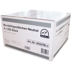 Medi-Inn Mundpflegestäbchen zuckerfrei zur Mundpflege Neutral / 4 x 250 = 1000 Stück