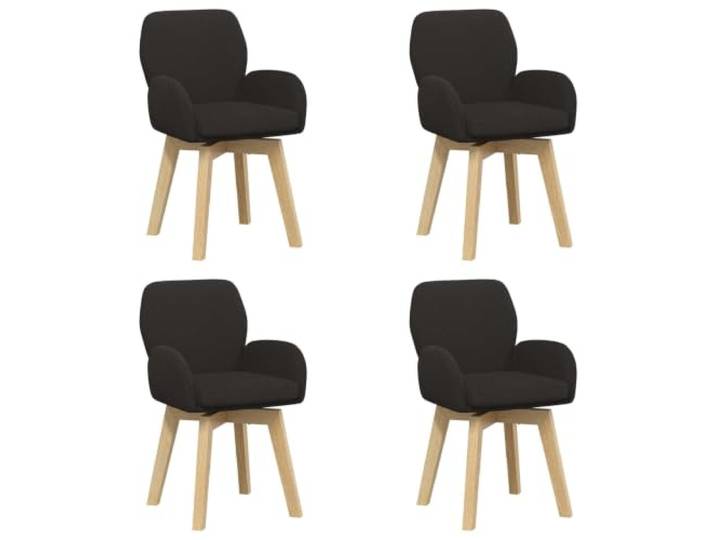 Fisinber Drehstuhl Esszimmer 4er Set, Polsterstuhl Drehbar, Schwarz 360 Grad Drehsitz mit Armlehnen und Schaumstoffpolsterung für Küche, Wohnbereich und moderne Besprechungsecken.