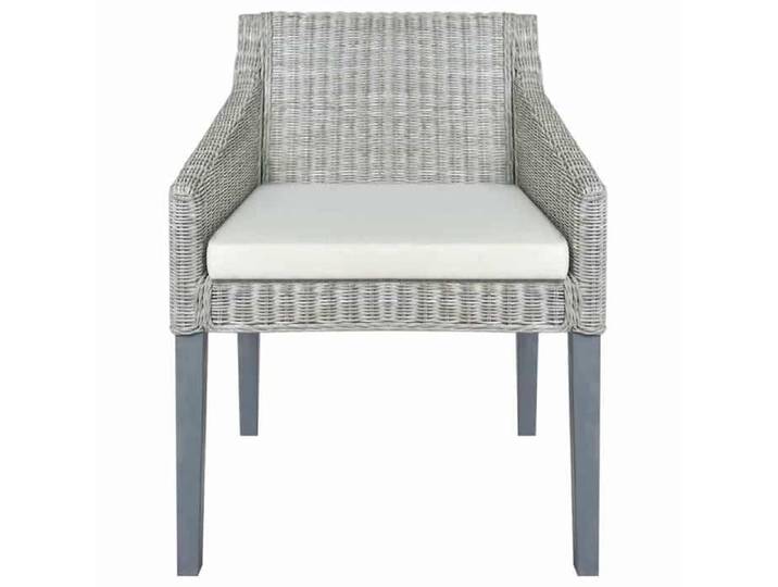 Winter Sale Chaise de cuisine avec Coussin Gris 60x60x79 cm en rotin naturel et entretien facile 442999