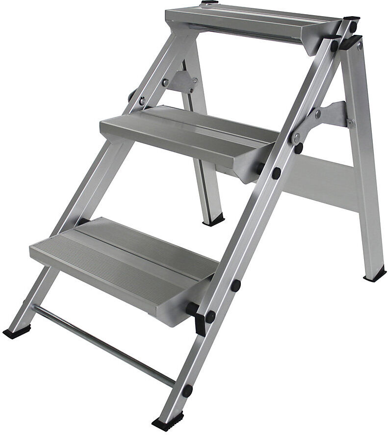 Alu-Klapptreppe, ohne Sicherheitsbügel, 3 Stufen MUNK